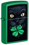 Zippo Feline Lucky, Grass Green Matte Lighter #46721