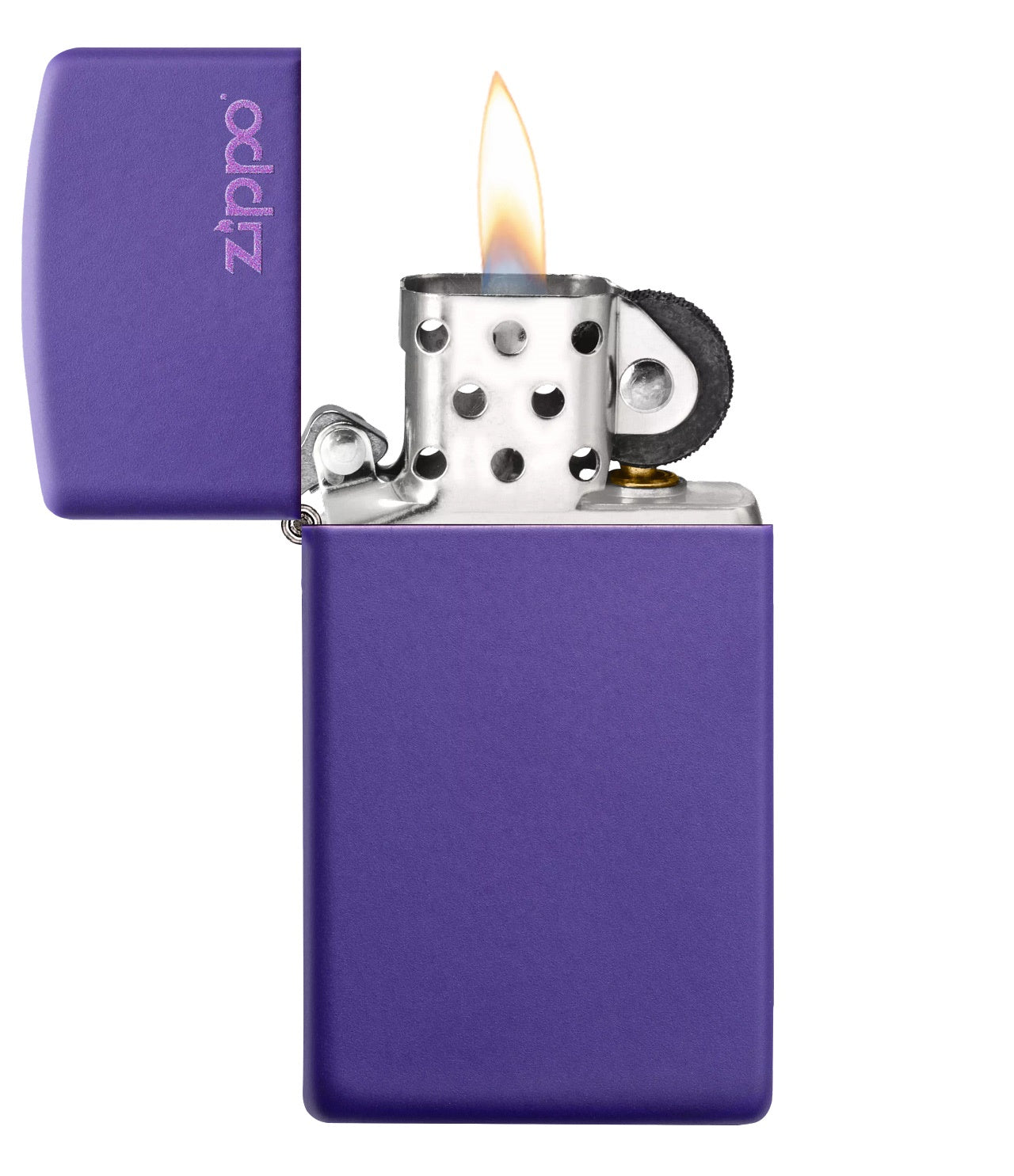 Zippo Slim Purple Matte with Logo, Lighter #1637ZL