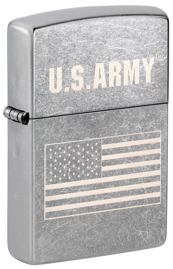 Zippo USA Army Flag, Street Chrome Lighter #48557