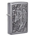 Zippo Skull and Angel Emblem, Street Chrome Lighter #49442
