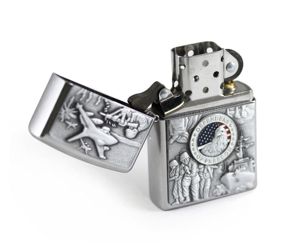 Zippo Joined Forces Military Emblem, Street Chrome Lighter #24457