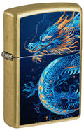 Zippo Blue Dragon Artwork, Street Brass Lighter #47178
