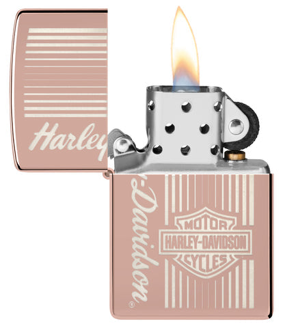 Zippo Harley-Davidson, High Polish Rose Gold Lighter #48992