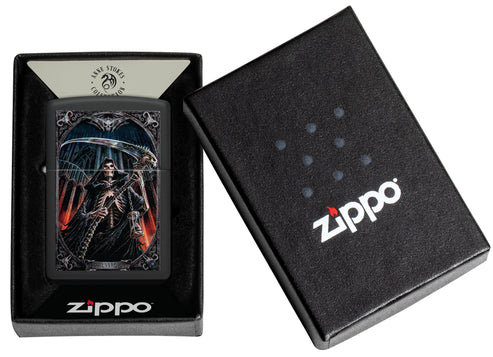 Zippo Anne Stokes Grim Reaper, Black Matte Lighter #46164