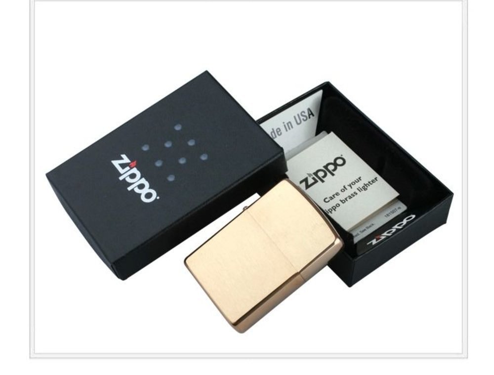 Zippo Brushed, Solid Brass Lighter #204B