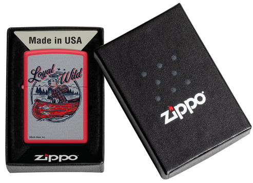Zippo Buck Wear "Loyal to the Wild", Red Matte Lighter #46591