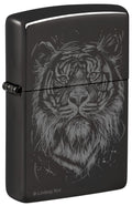 Zippo Lindsay Kivi The Big Cat Tiger, High Polish Black Lighter #48935