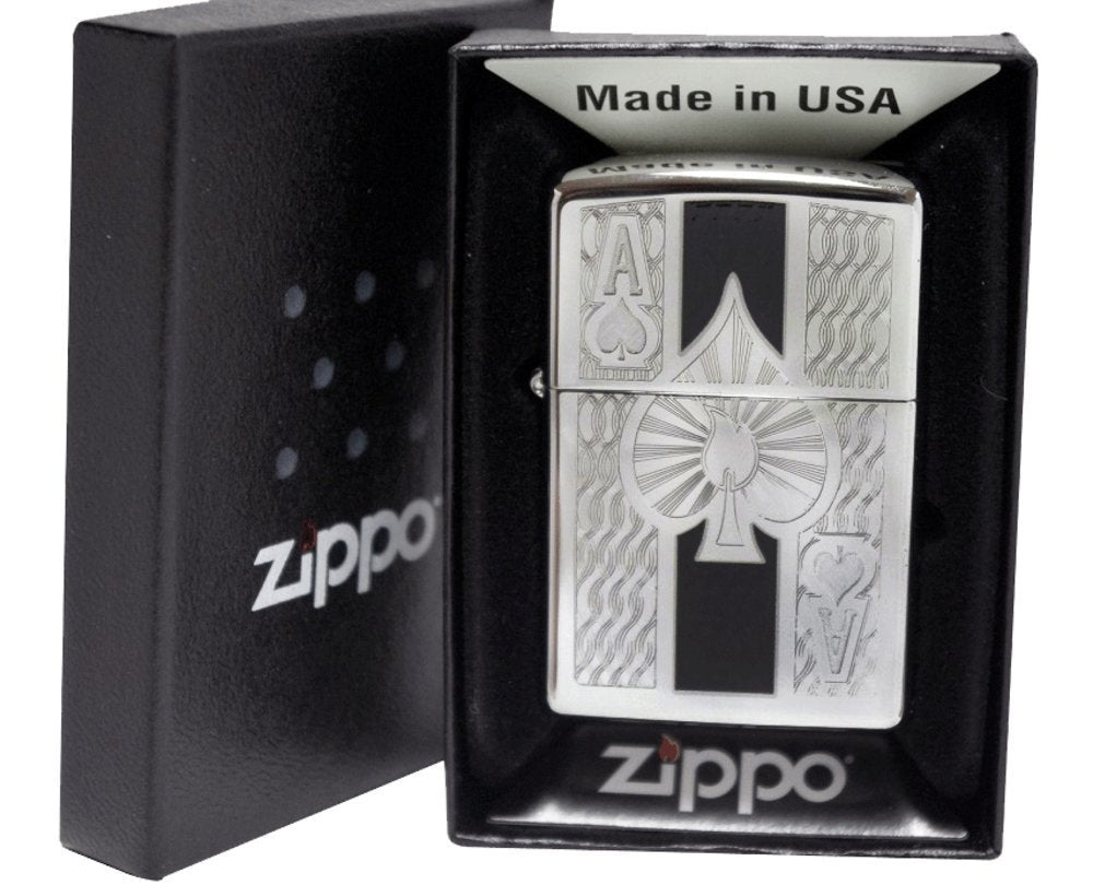 Zippo Ace, High Polish Chrome Lighter #24196