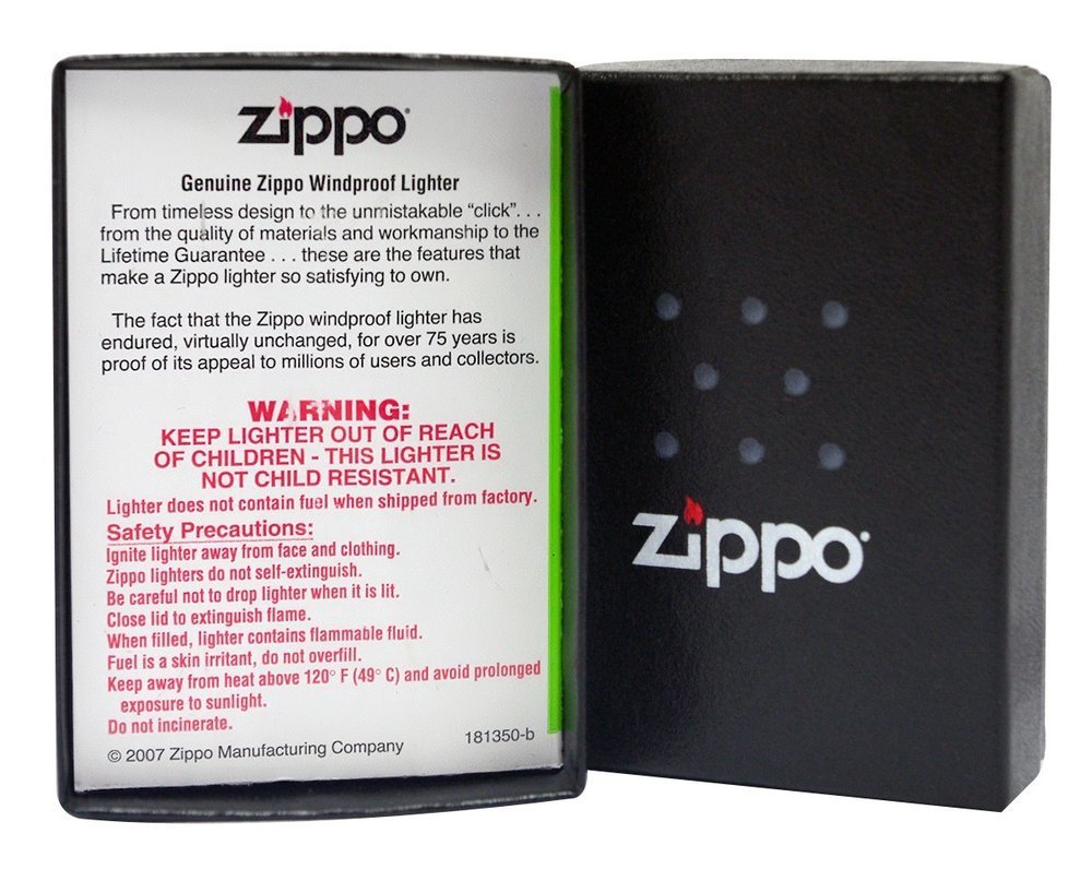 Zippo Retro Star and Flag, Brushed Chrome Lighter #28653