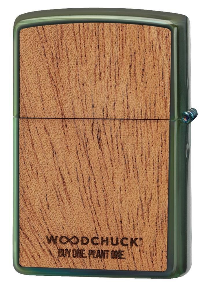 Zippo WOODCHUCK USA Large Flame, High Polish Green Lighter #49057