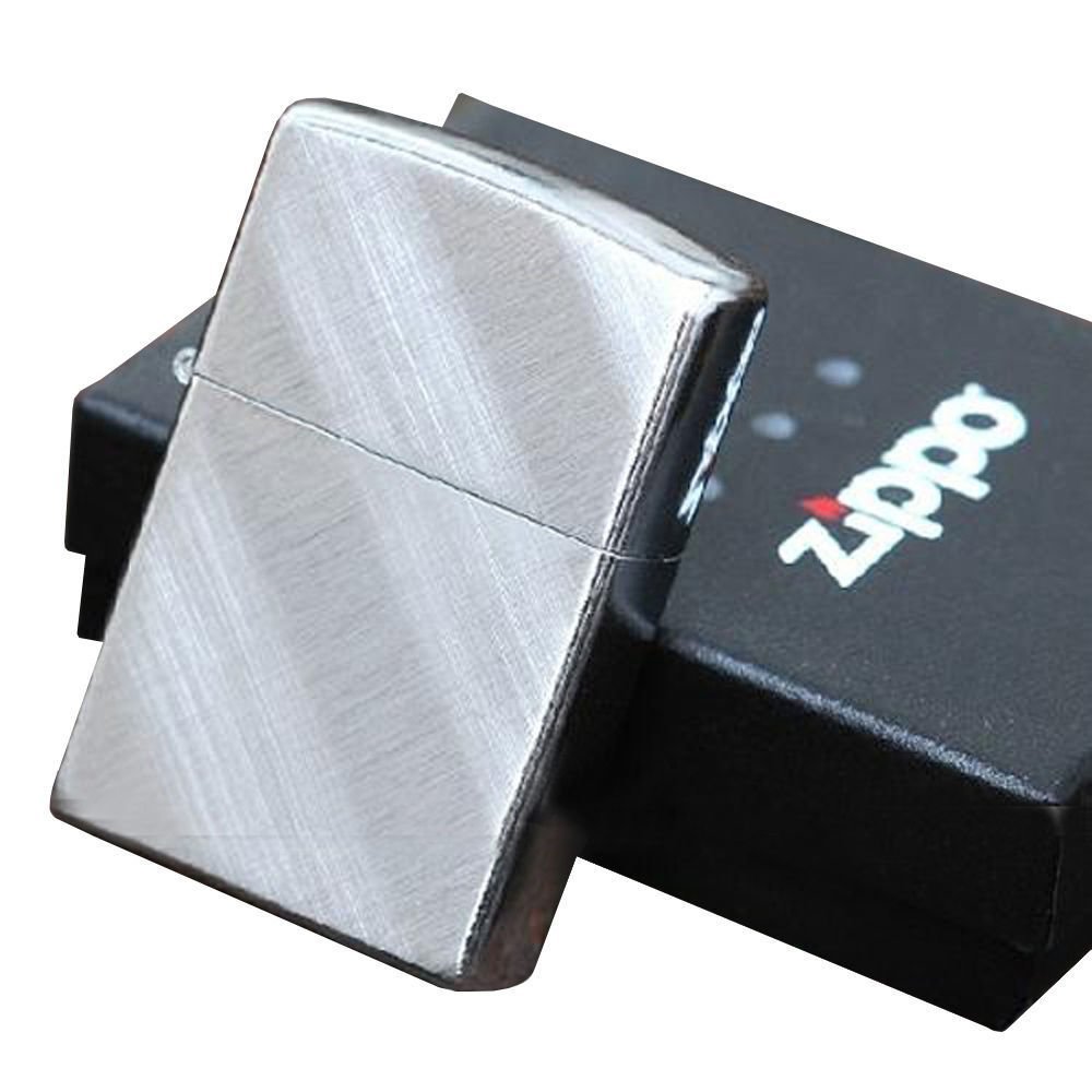 Zippo Diagonal Weave, Brushed Chrome Lighter #28182