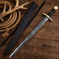 Sword Frostfang of Odin Damascus Steel Viking Blade with Sheath