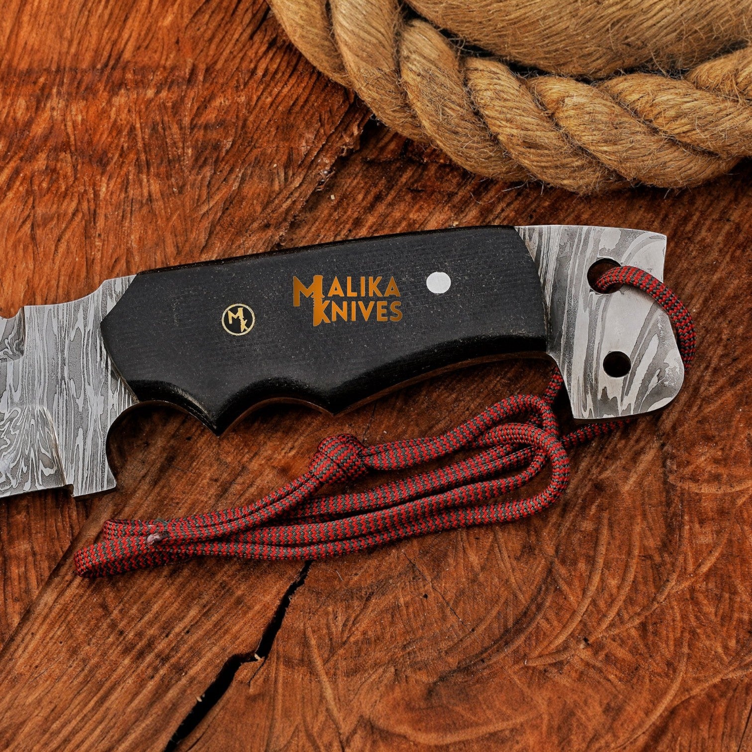 Bowie Knife 13” Damascus Steel | Malika Knives