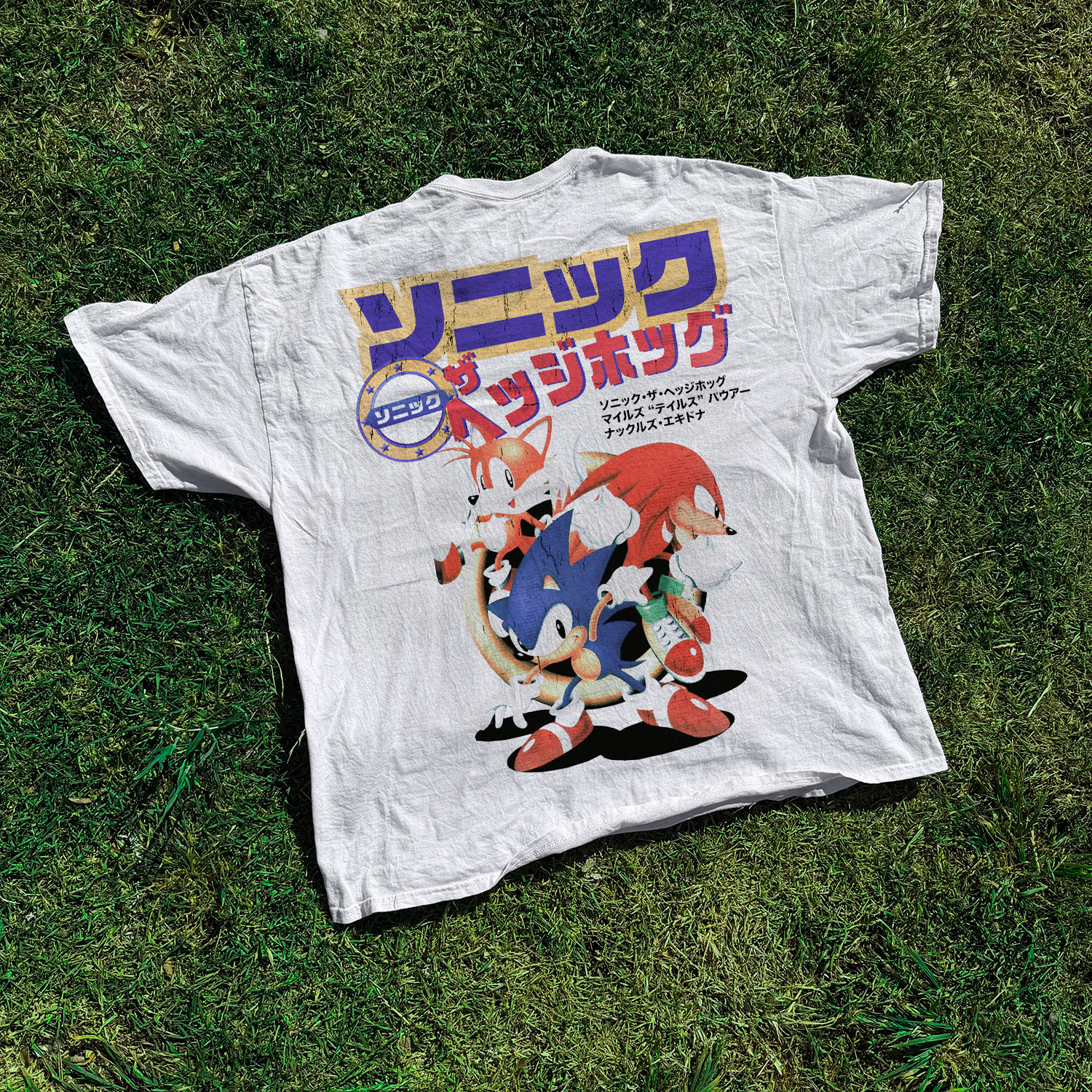 Faded Japanese 'Team Sonic' Promo Washed White Tee