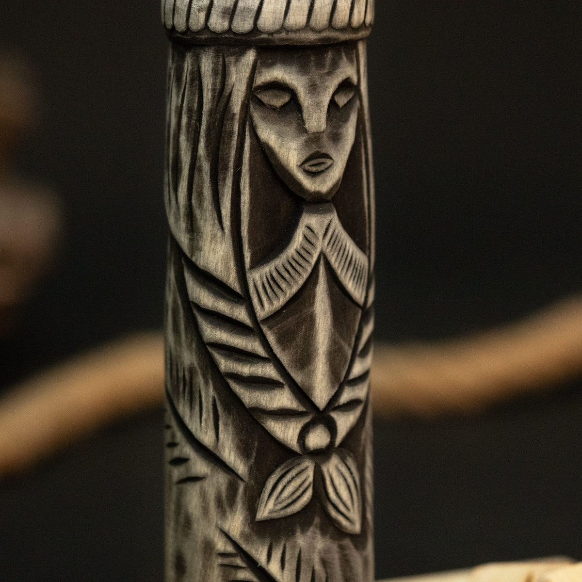 Hand-Carved Freyja Figurine - Wooden Scandinavian Goddess Statue | Relic & Reel