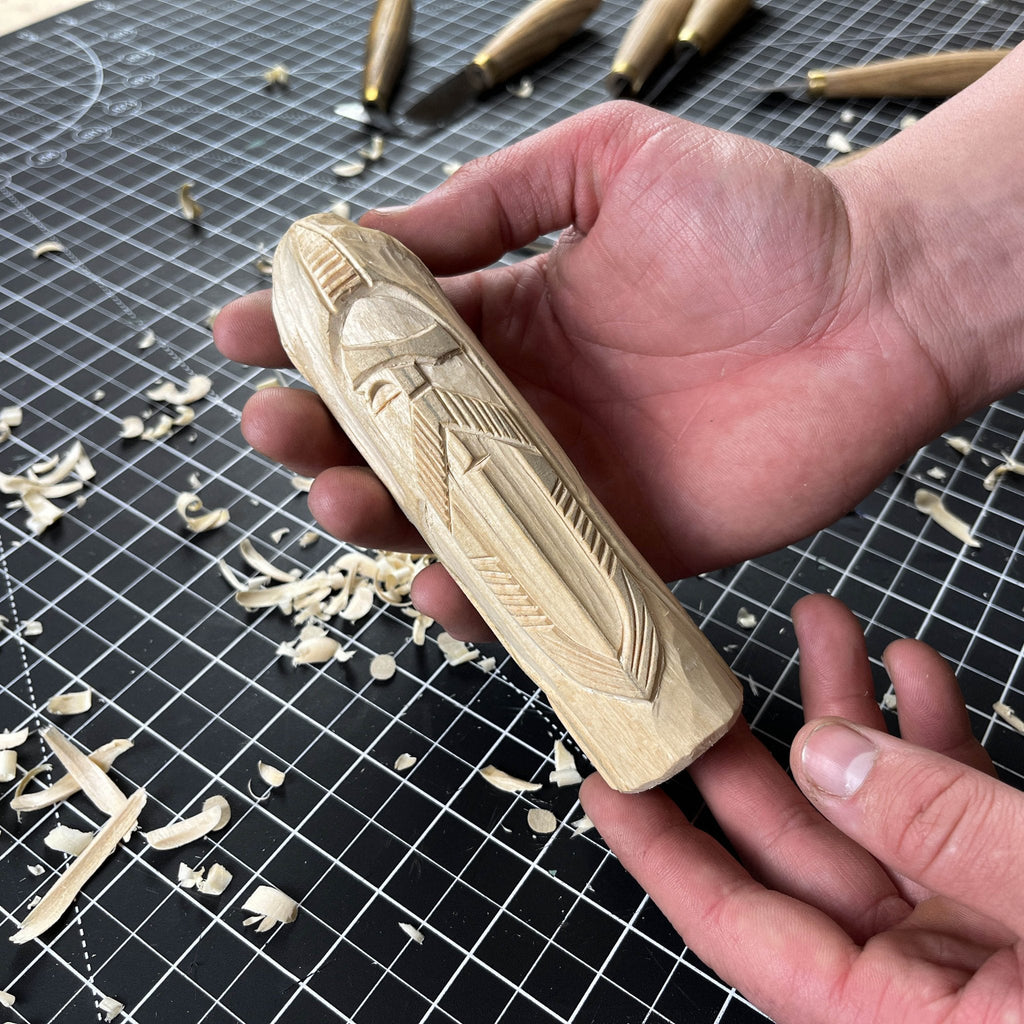 Hand-Carved Odin Figurine – 13 cm (5.1 inches) Wooden Norse God Sculpture