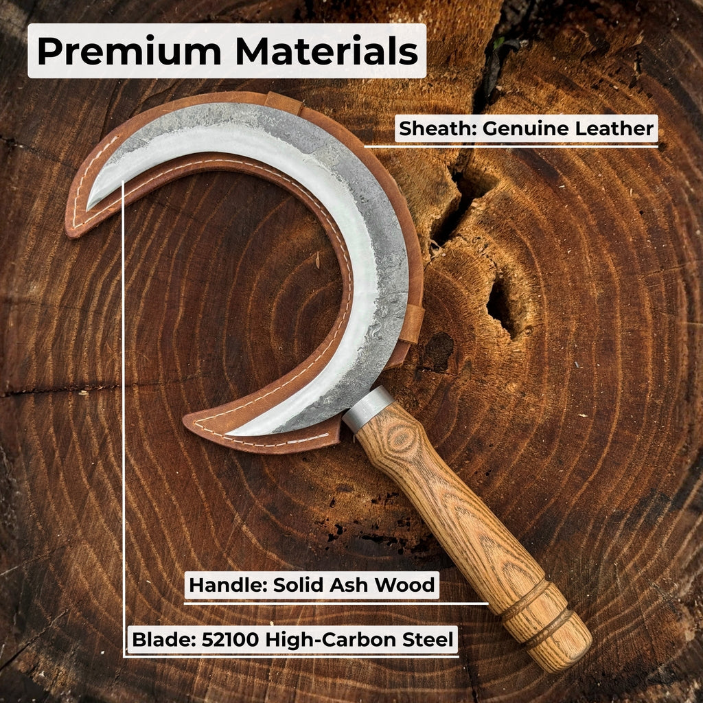 Hand-Forged Athame Ritual Witch Sickle, ⌀16.5 cm (6.5 inches)