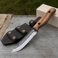Hand-Forged Bushcraft Knife, 10 cm (3.9 in) Blade with Leather Sheath