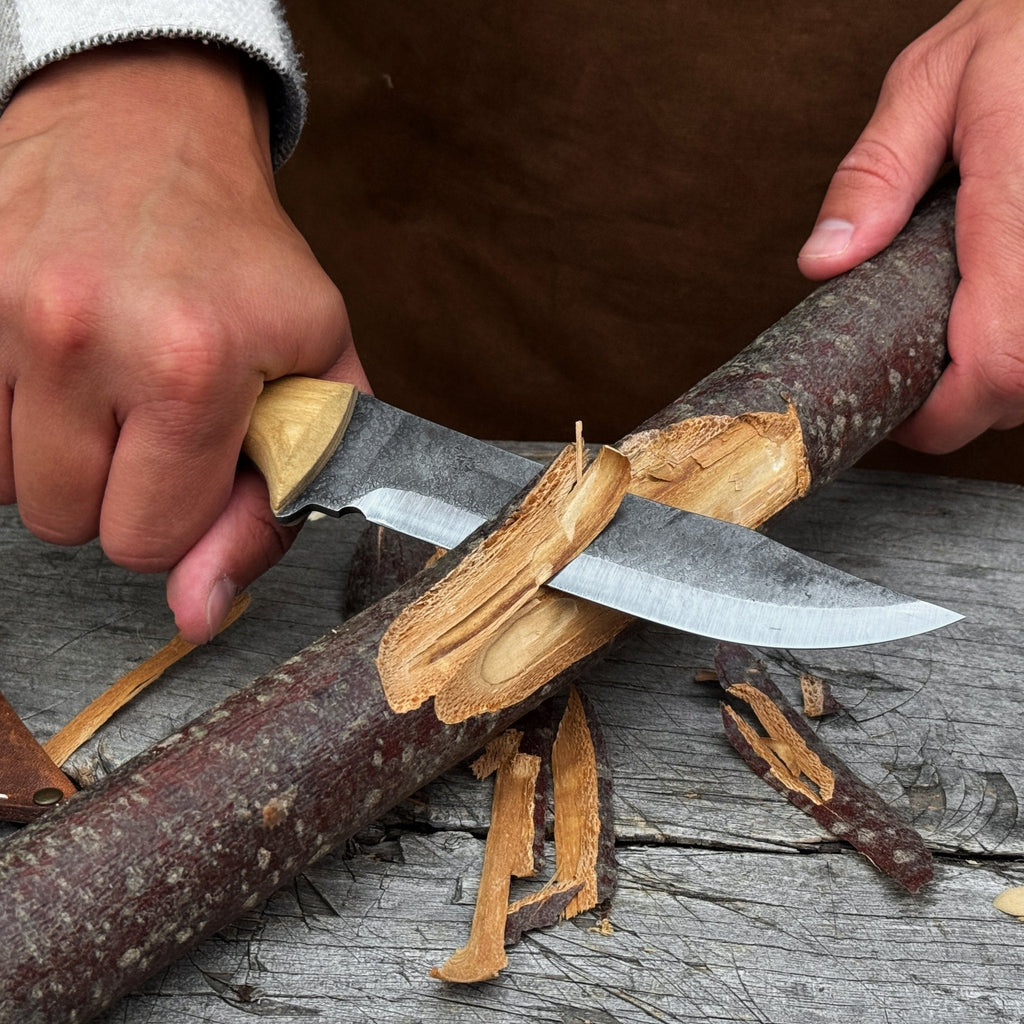 Hand-Forged Bushcraft Knife by Sharky Forged Steel Tools - Relic & Reel