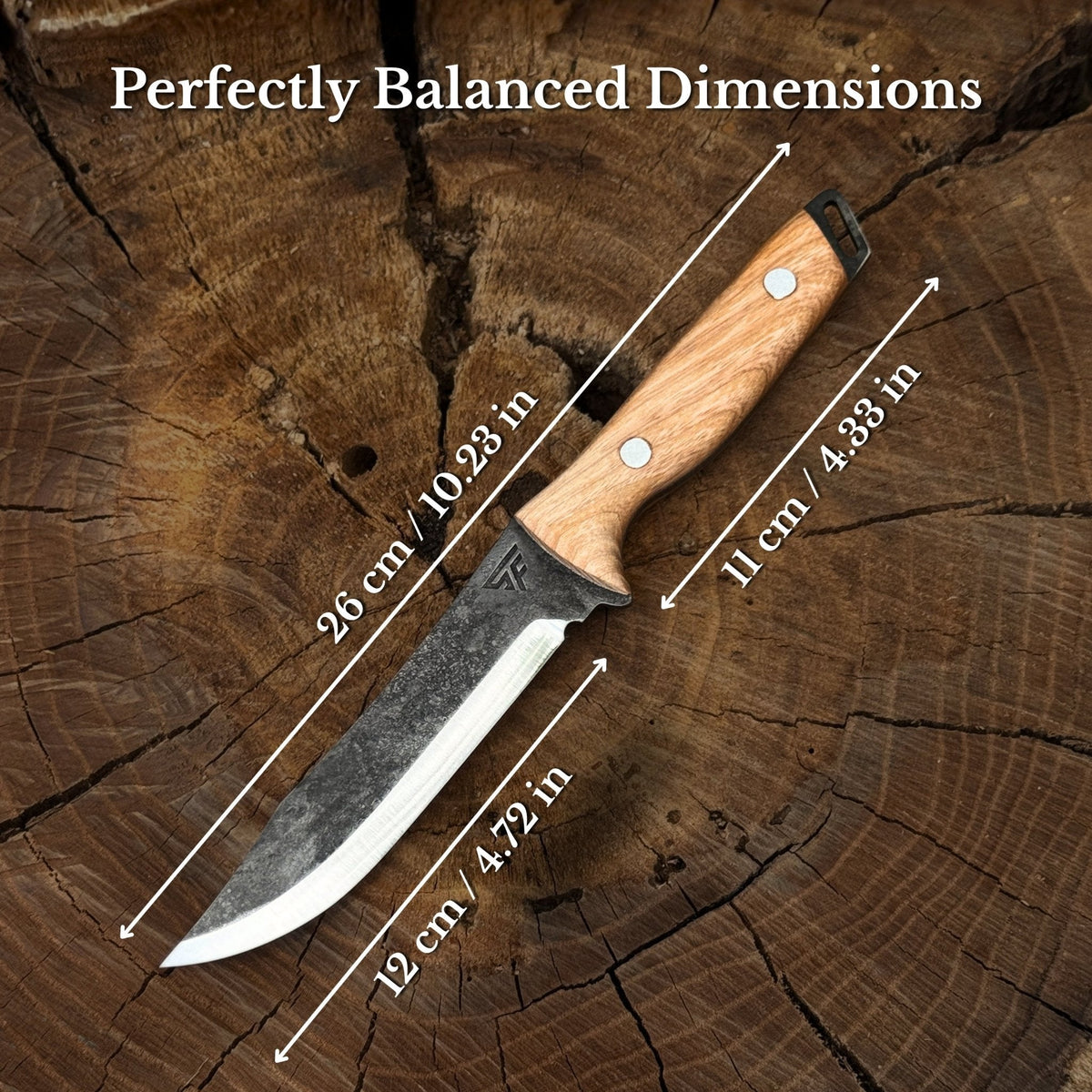 Sharky Forged Steel Tools hand-forged bushcraft knife with wooden handle - Relic & Reel