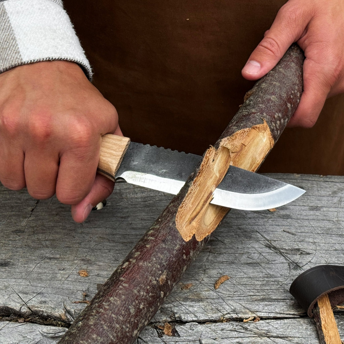 Hand-Forged Camping Knife 12.5 cm outdoor fixed blade - Sharky Forged Steel Tools