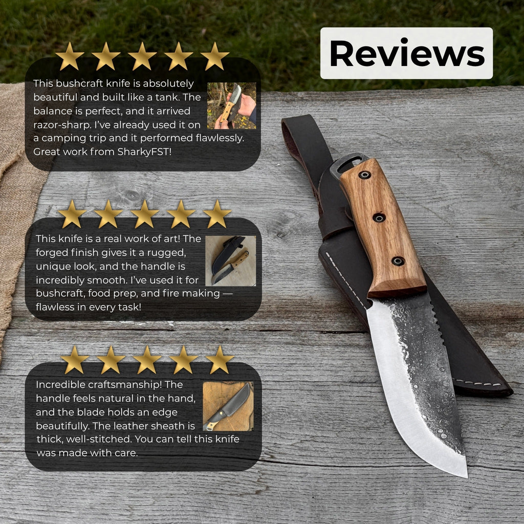 Hand-Forged Camping Knife, 12.5 cm (4.9 inches)