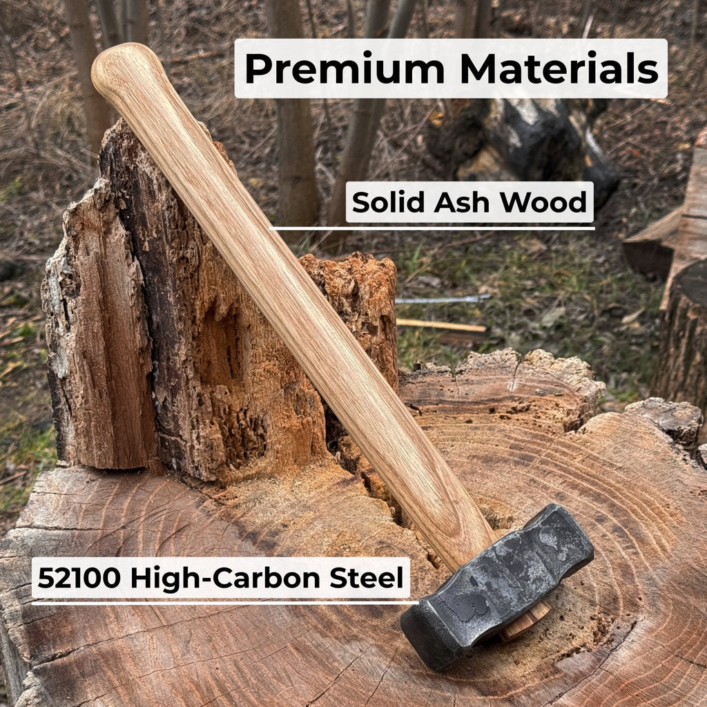 Hand-Forged Double Blacksmith's Hammer, 1 kg (2.2 lbs)