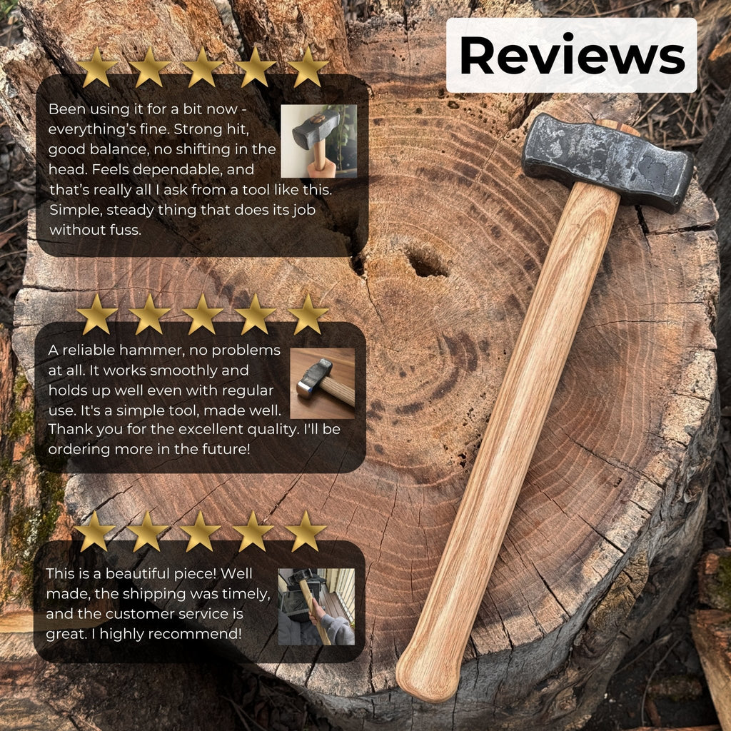 Hand-Forged Double Blacksmith's Hammer, 1 kg (2.2 lbs)