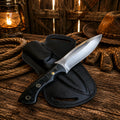 Hunting Knife Hand Forged Steel Blade with Leather Sheath
