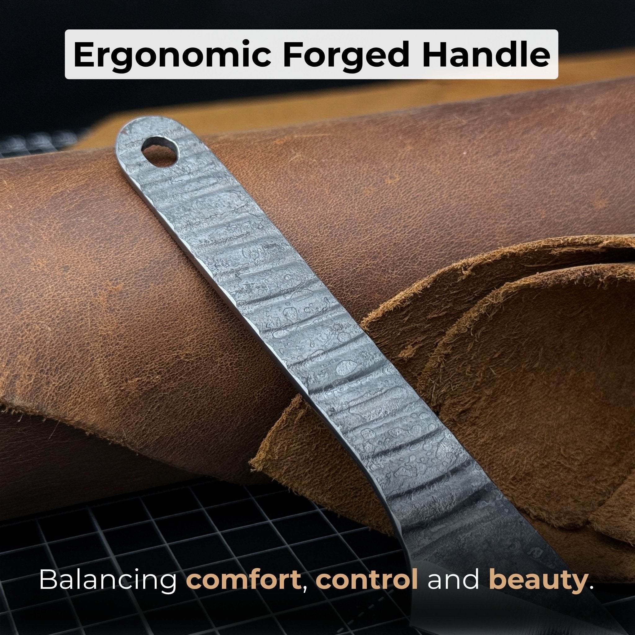 Hand-Forged Kiridashi Knife, 14 cm (5.51 inches) with Leather Sheath