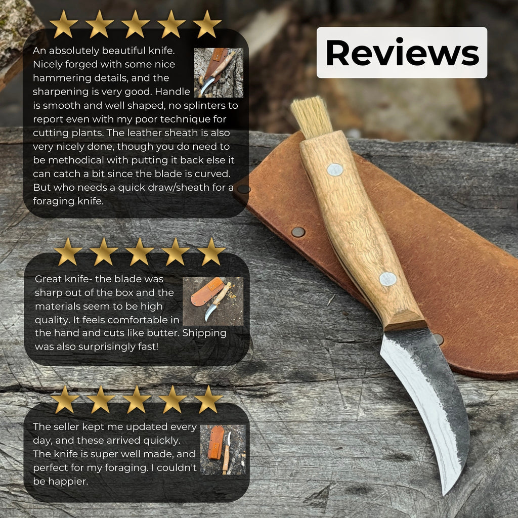 Hand-Forged Knife for Mushroom Foraging, 8 cm (3.15 inches)