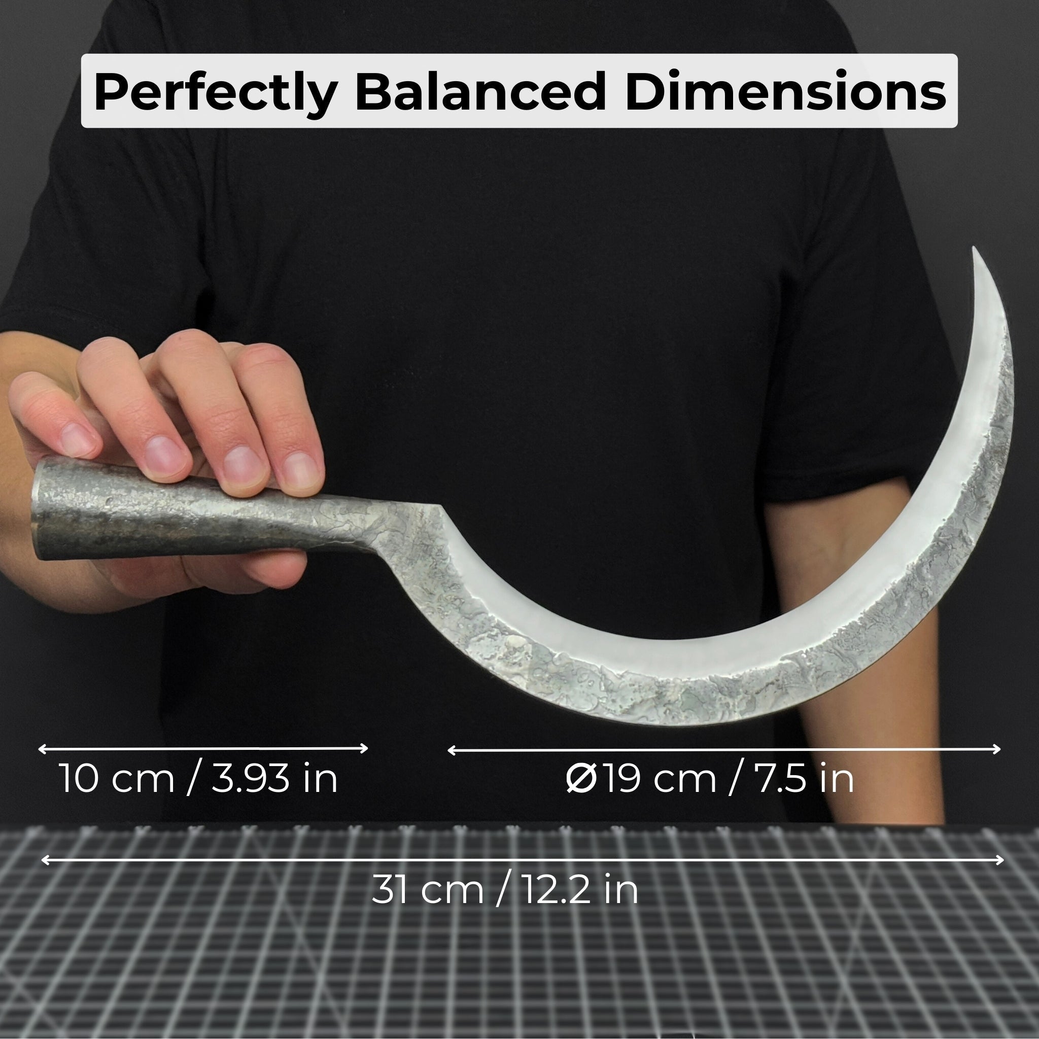 Hand-Forged Large Sickle, ⌀19 cm (7.5 inches)
