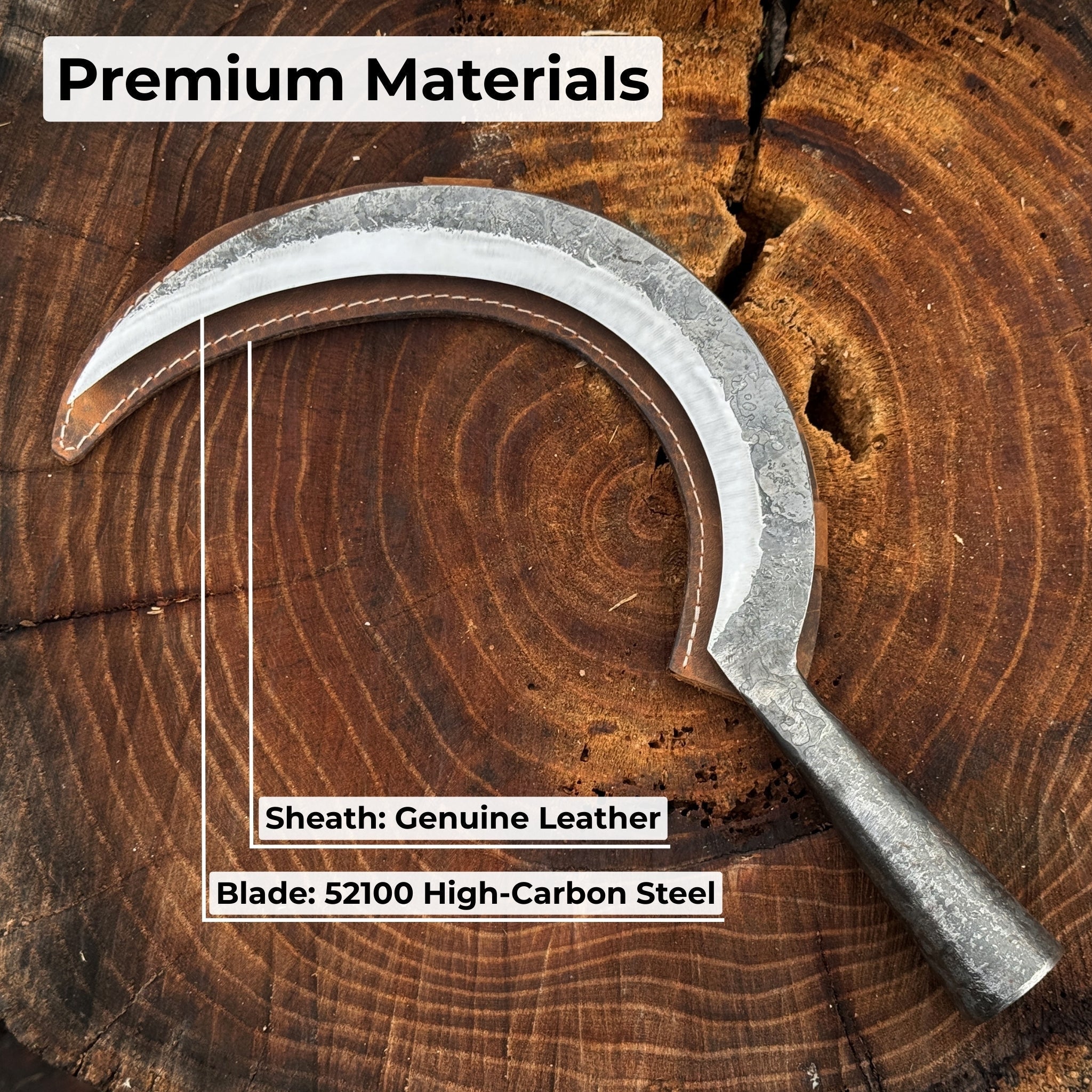 Hand-Forged Large Sickle, ⌀19 cm (7.5 inches)