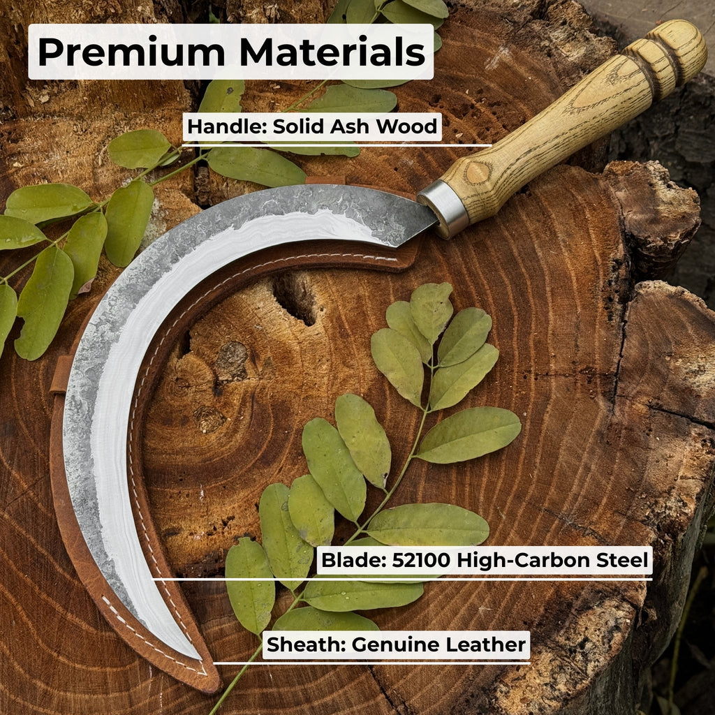 Hand-Forged Large Sickle, ⌀19 cm (7.5 inches)