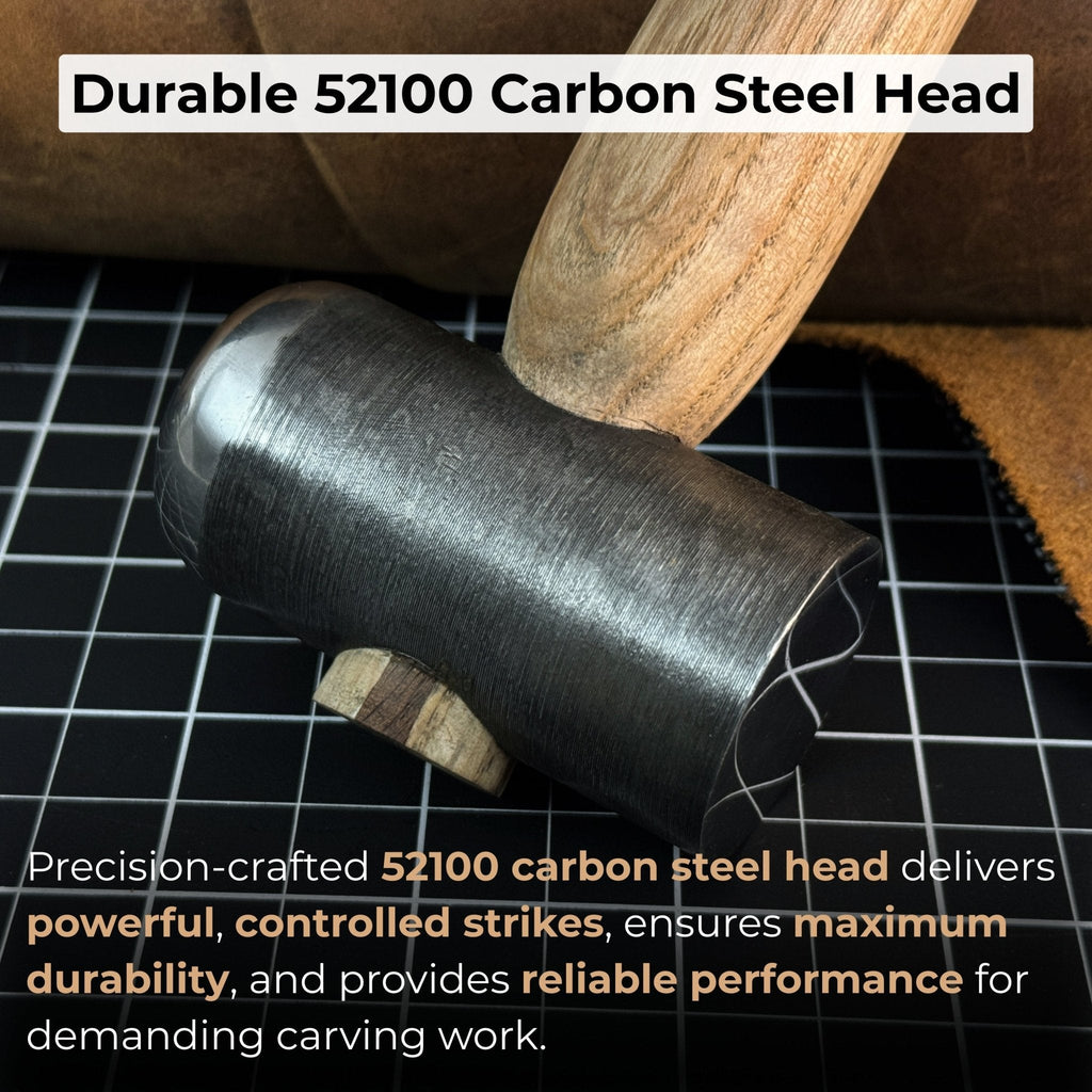 Hand-Forged Leather Hammer, 500 g (17.6 oz)