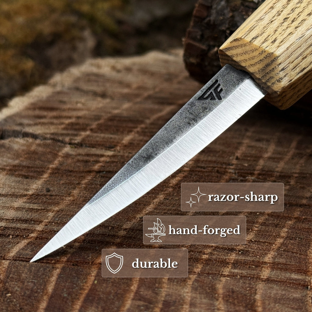 Hand-Forged Sloyd Knife, 7.5 cm (2.95 inches)