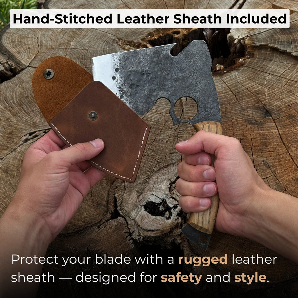 Hand-Forged Small Camping Axe with Curved Handle, 0.52 kg (1.15 Ibs)