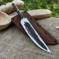 Hand-Forged Yakut Blade with Leather Sheath, 10 cm (3.93 inches)
