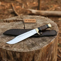 Handcrafted Crocodile Dundee Style Bowie Knife Large Clip Point Hunting Blade with Leather Sheath