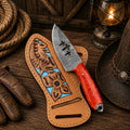 Handcrafted Sheath Knife – 4” Cross Damascus Blade EDC