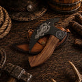 Handforged Viking Pizza Cutter Axe with Leather Sheath