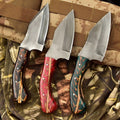 Acid Washed Stainless Steel Hunting Knife Pinecone Handle Outdoor & Camping Knife