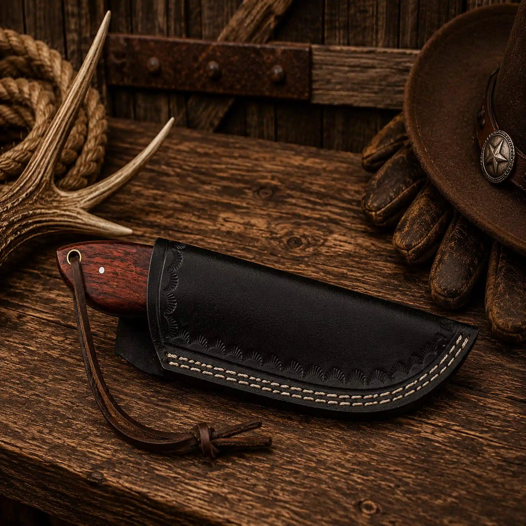 Top Rated Cowboy Skinning Knife – 3.5" D2 Steel Blade & Rosewood Handle