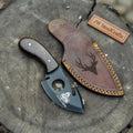 Backwoods Guthook Skinner Knife 6” – Handmade Full Tang Hunting Blade with Hardwood Handle & Leather Sheath