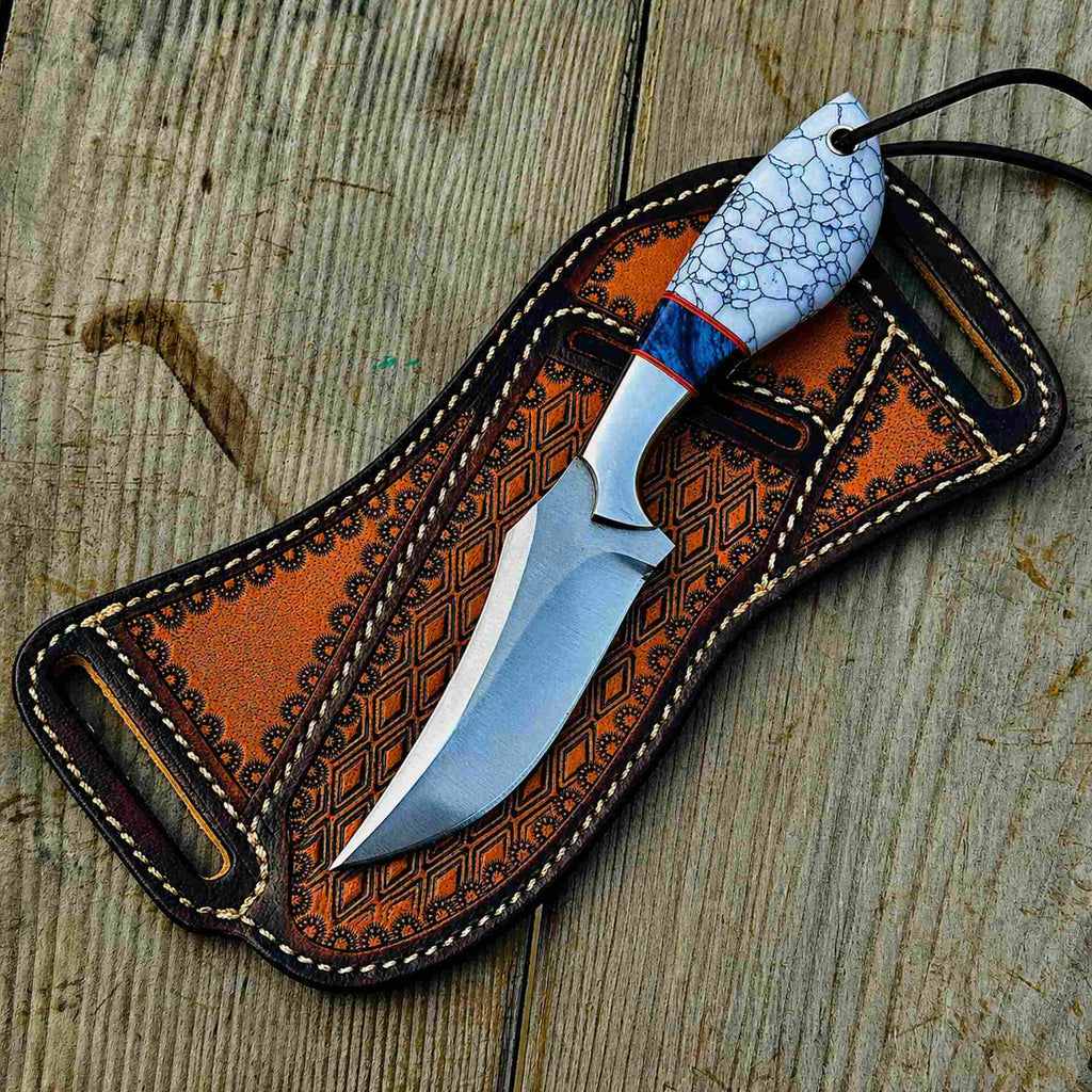 Western Style Cowboy Knife Turquoise Handle