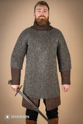 Chainmail Haubergeon Roundring Riveted 10mm Steel Oiled