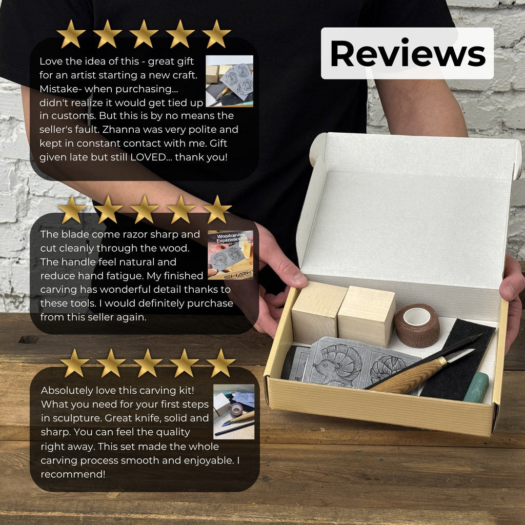 Hedgehog Carving Kit - Complete Starter Whittling Kit for Beginners, Adults, Teens, and Kids