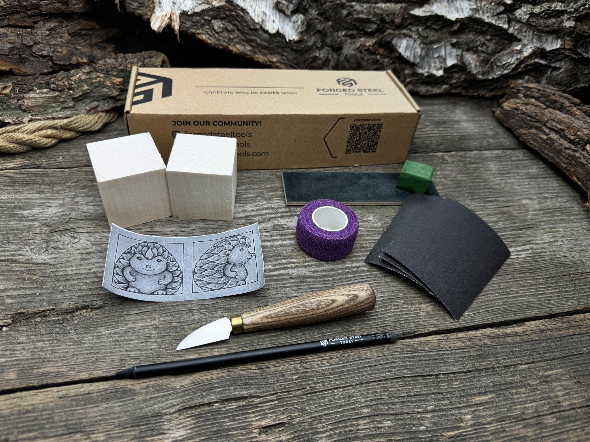 Hedgehog Wood Carving Kit – Ideal for Beginners, Adults, Teens and Kids