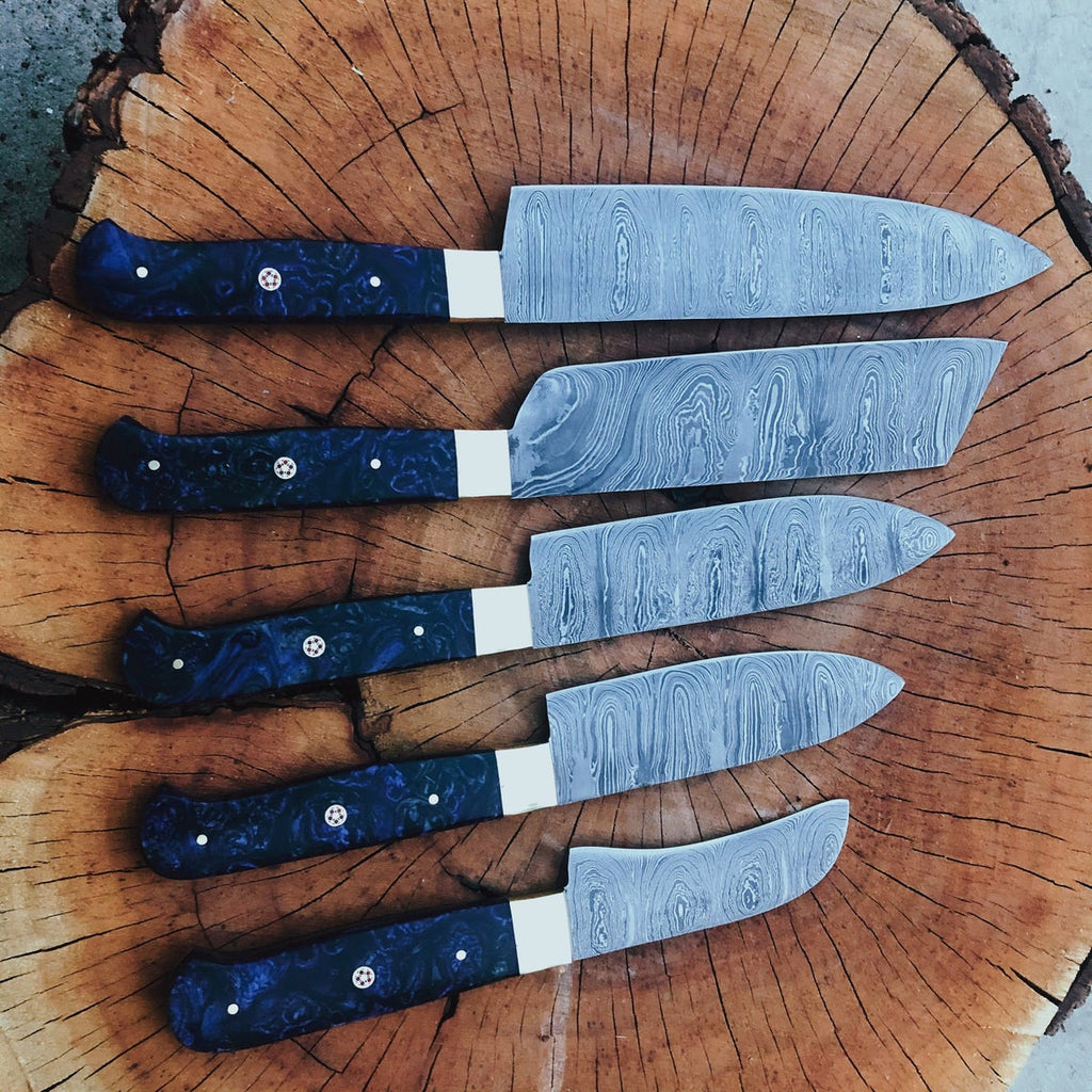 DAMASCUS KITCHEN CHEF KNIVES SET