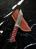 Titan Diver knife with Damascus steel blade, cherry wood handle, EDC design, model TD-275 from Titan International K.
